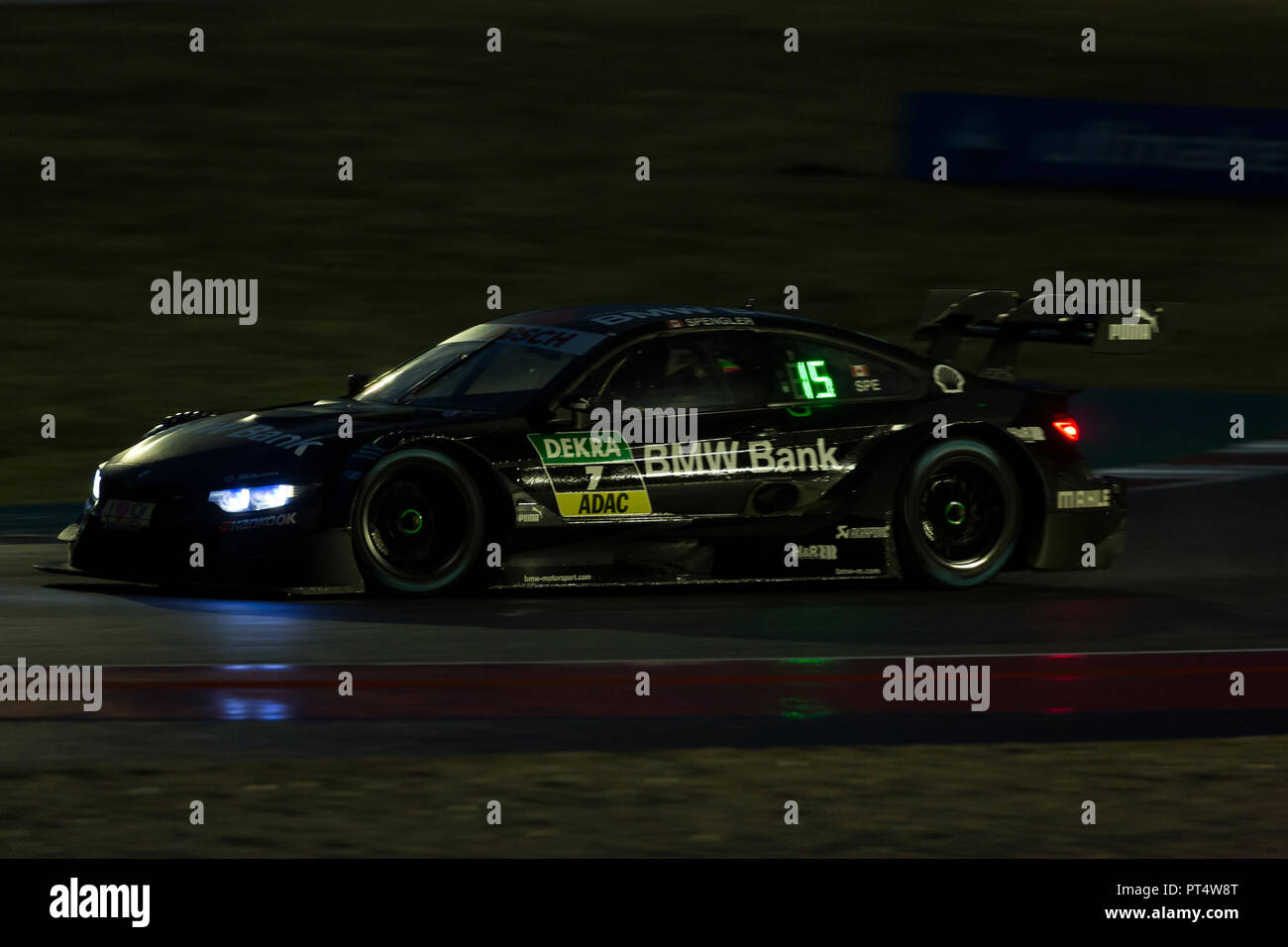 Misano Adriatico, Italie - 25 août 2018 : une BMW M4 Banque de DTM BMW Team RBM, conduit par Bruno Spengler, pendant la course à Misano DTM à Misano Banque D'Images