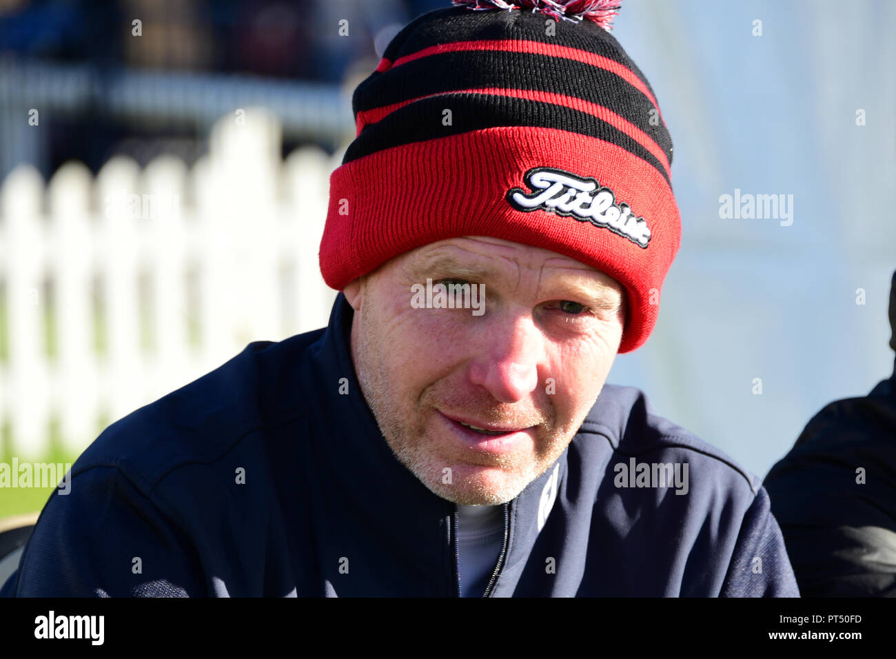 St Andrews, Écosse, Royaume-Uni, 06, octobre, 2018. Scotland's Stephen Gallacher à la fin de sa tournée à l'Old Course, St Andrews, au jour 3 de la Dunhill Links Championship, qu'il vient de terminer trois coups sur le plomb. © Ken Jack / Alamy Live News Banque D'Images St Andrews, Écosse, Royaume-Uni, 06, octobre, 2018. Scotland's Stephen Gallacher à la fin de sa tournée à l'Old Course, St Andrews, au jour 3 de la Dunhill Links Championship, qu'il vient de terminer trois coups sur le plomb. © Ken Jack / Alamy Live News Banque D'Images