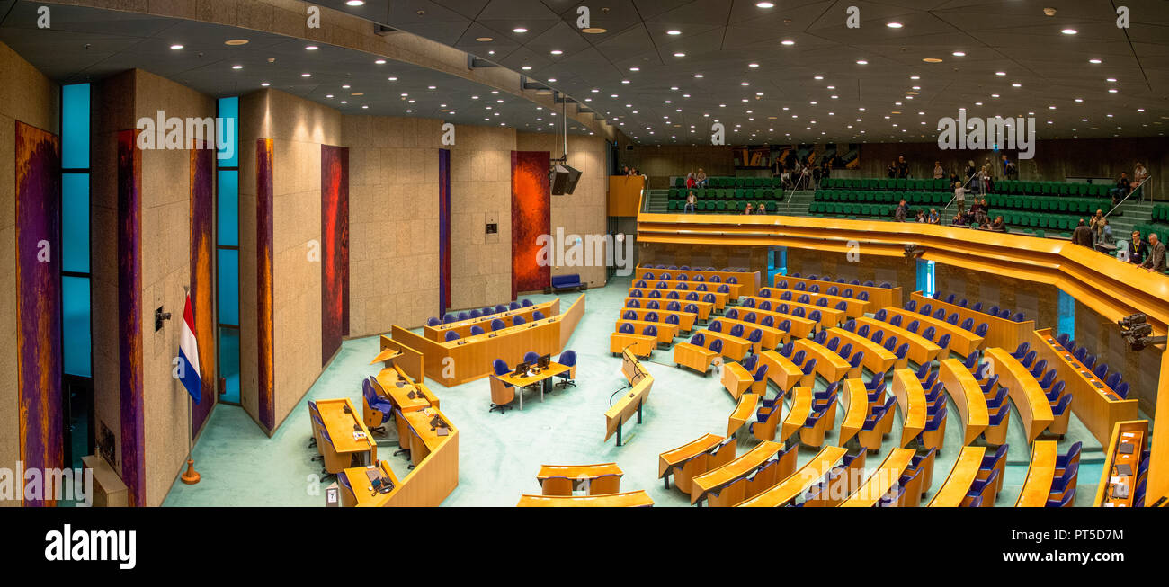 La salle de conférence du parlement néerlandais à La Haye, Hollande Banque D'Images