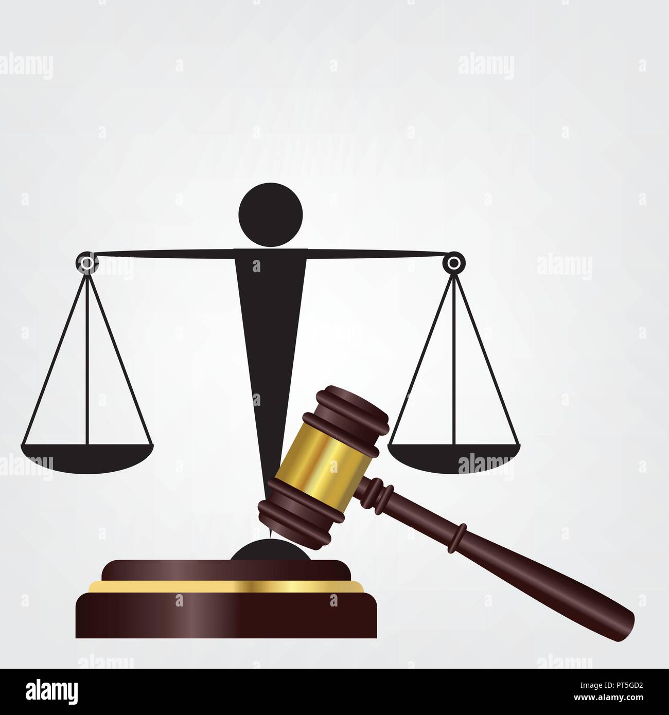 En droit, un jugement est une décision de la Cour concernant les droits et obligations des parties à une action ou procédure judiciaire. Illustration de Vecteur