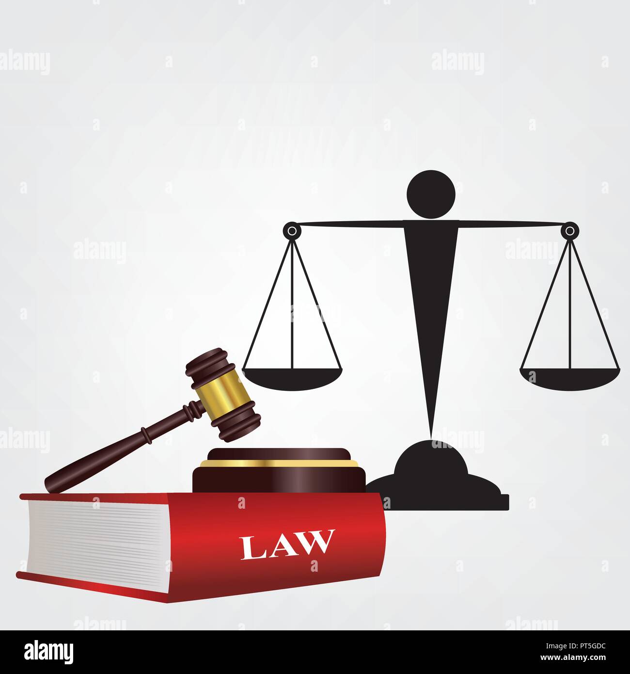 En droit, un jugement est une décision de la Cour concernant les droits et obligations des parties à une action ou procédure judiciaire. Illustration de Vecteur