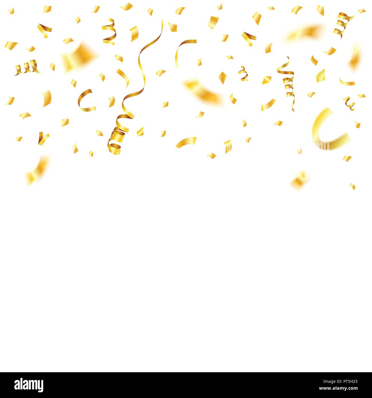 Confettis et de banderoles d'or Illustration de Vecteur