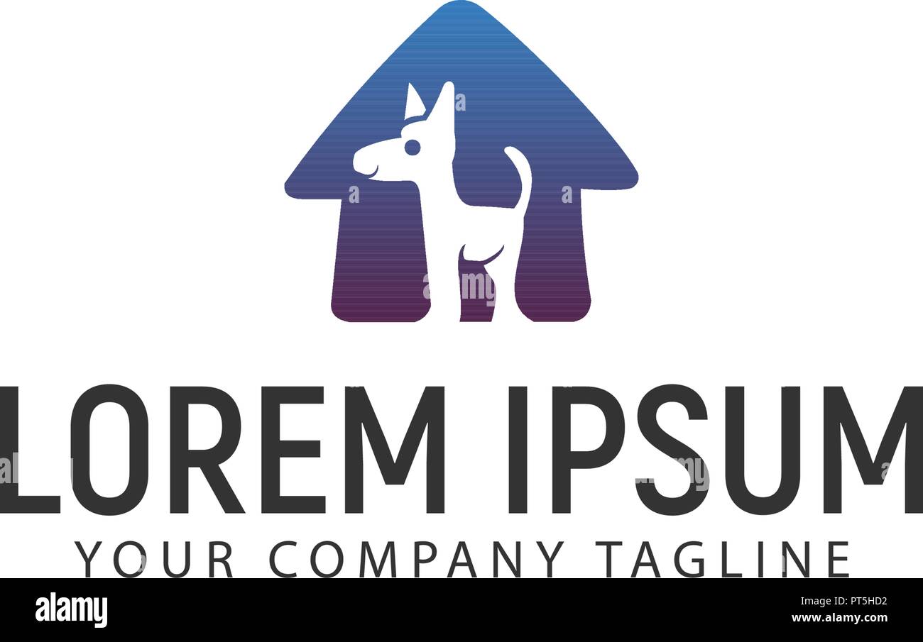Soins pour animaux de maison. logo design chien modèle concept Illustration de Vecteur