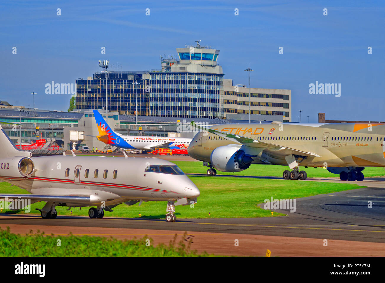 L'aéroport de Manchester, Ringway, Greater Manchester, Angleterre. UK. Banque D'Images