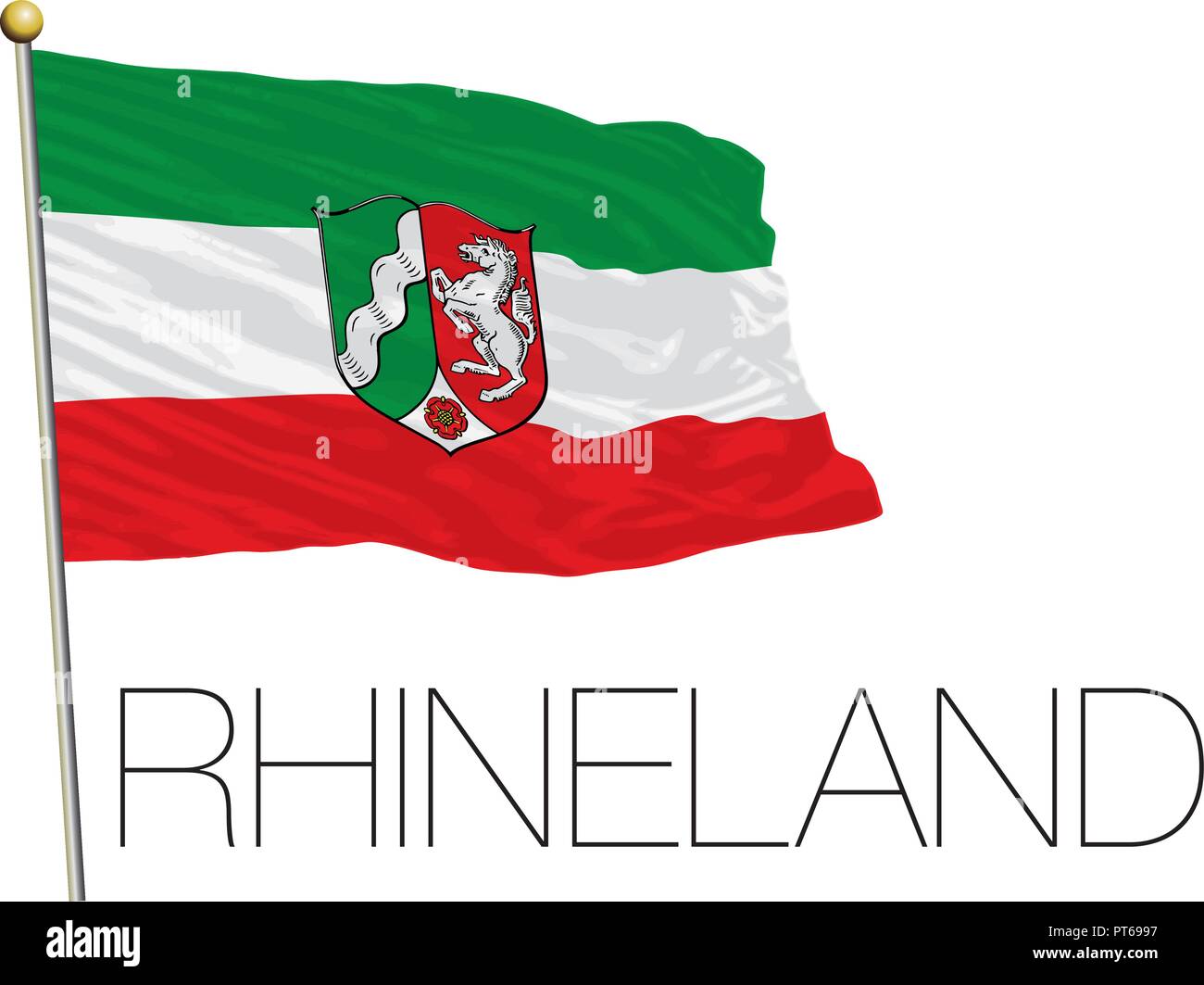 Régional de Rhénanie et lander drapeau, Allemagne, vector illustration Illustration de Vecteur