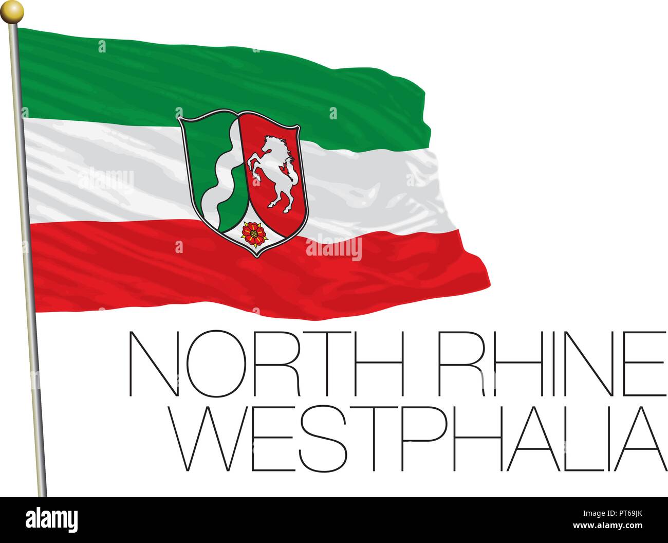 Rhénanie du Nord-Westphalie régional et lander drapeau, Allemagne, vector illustration Illustration de Vecteur