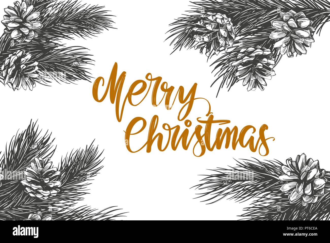 Couronne de noël texte lettrage calligraphie symbole du christianisme hand drawn vector illustration croquis Illustration de Vecteur