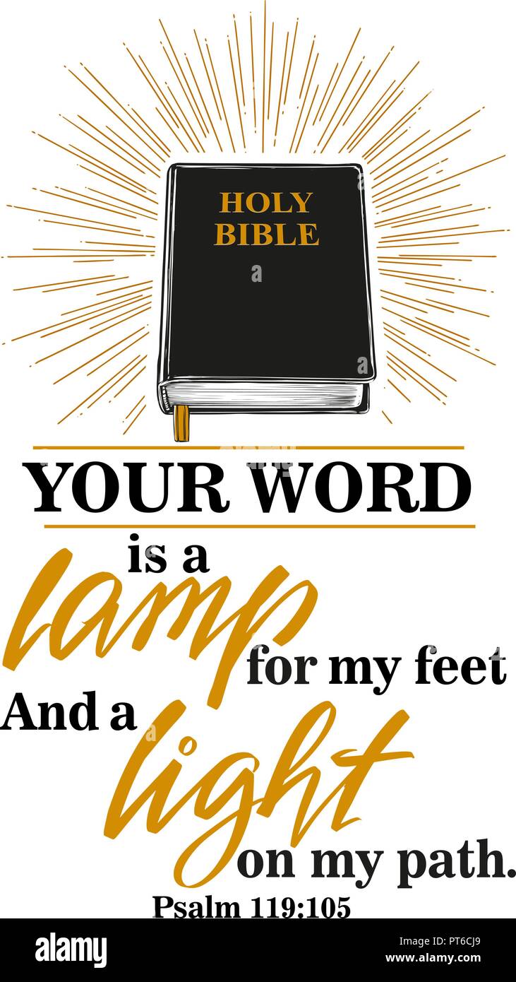 Bible Le Psaume 119 105 Texte Lettrage Calligraphie Symbole Du 