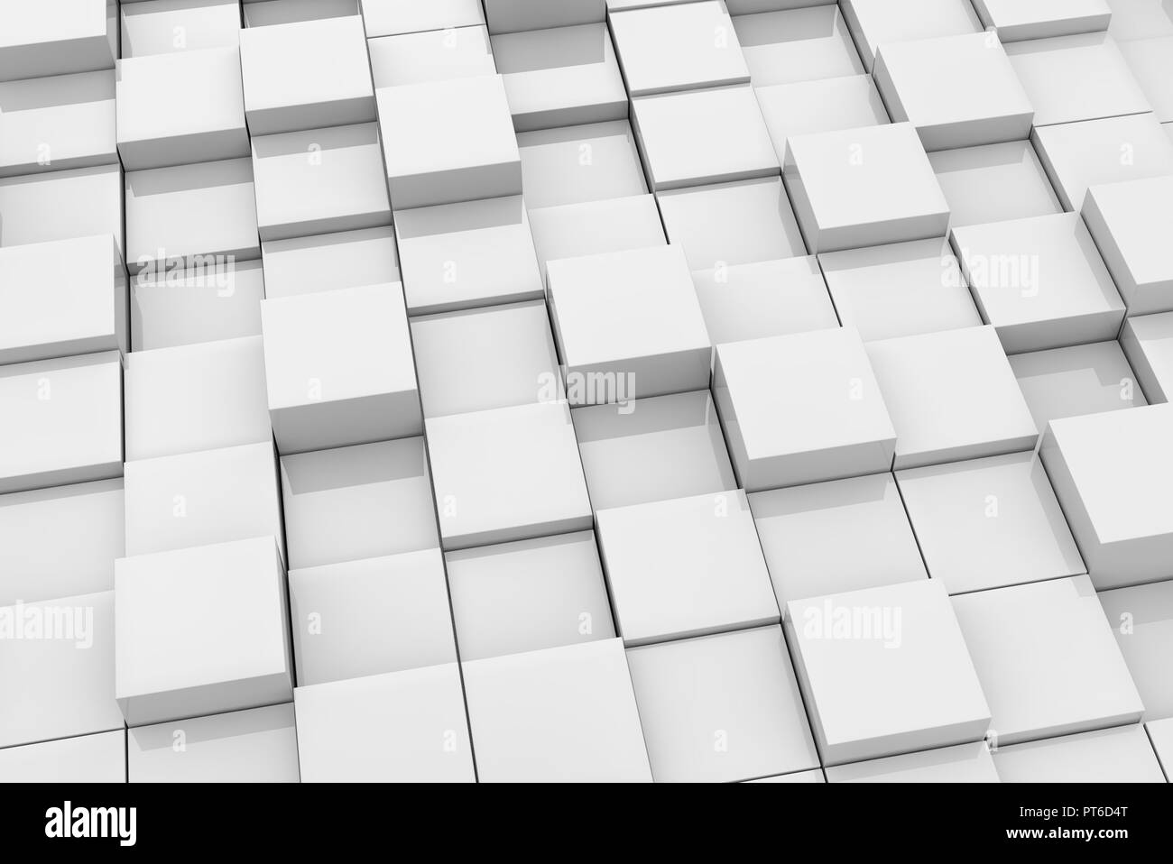 3D numérique blanc fond cubes Banque D'Images