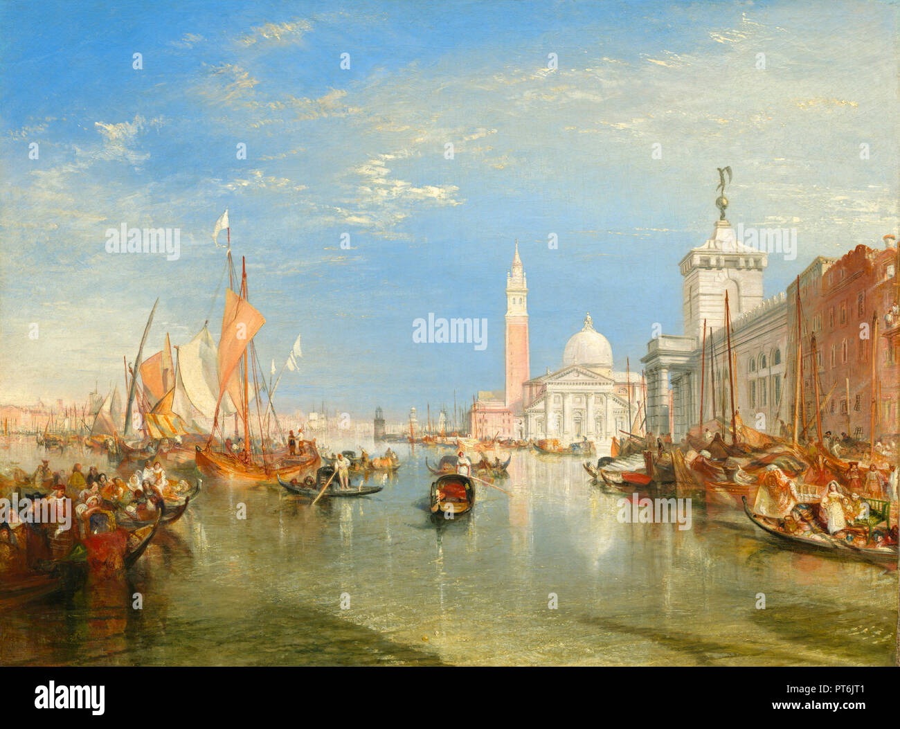 Venise : La Dogana et San Giorgio Maggiore. En date du : 1834. Dimensions : hors tout : 91,5 x 122 cm (36 x 48 1/16 in.) : 125,7 x 156,5 encadrée x 14 cm (49 1/2 x 61 5/8 x 5 1/2 in.). Médium : Huile sur toile. Musée : National Gallery of Art, Washington DC. Auteur : Turner, Joseph Mallord William. William Turner. J. M. W. Turner. Banque D'Images