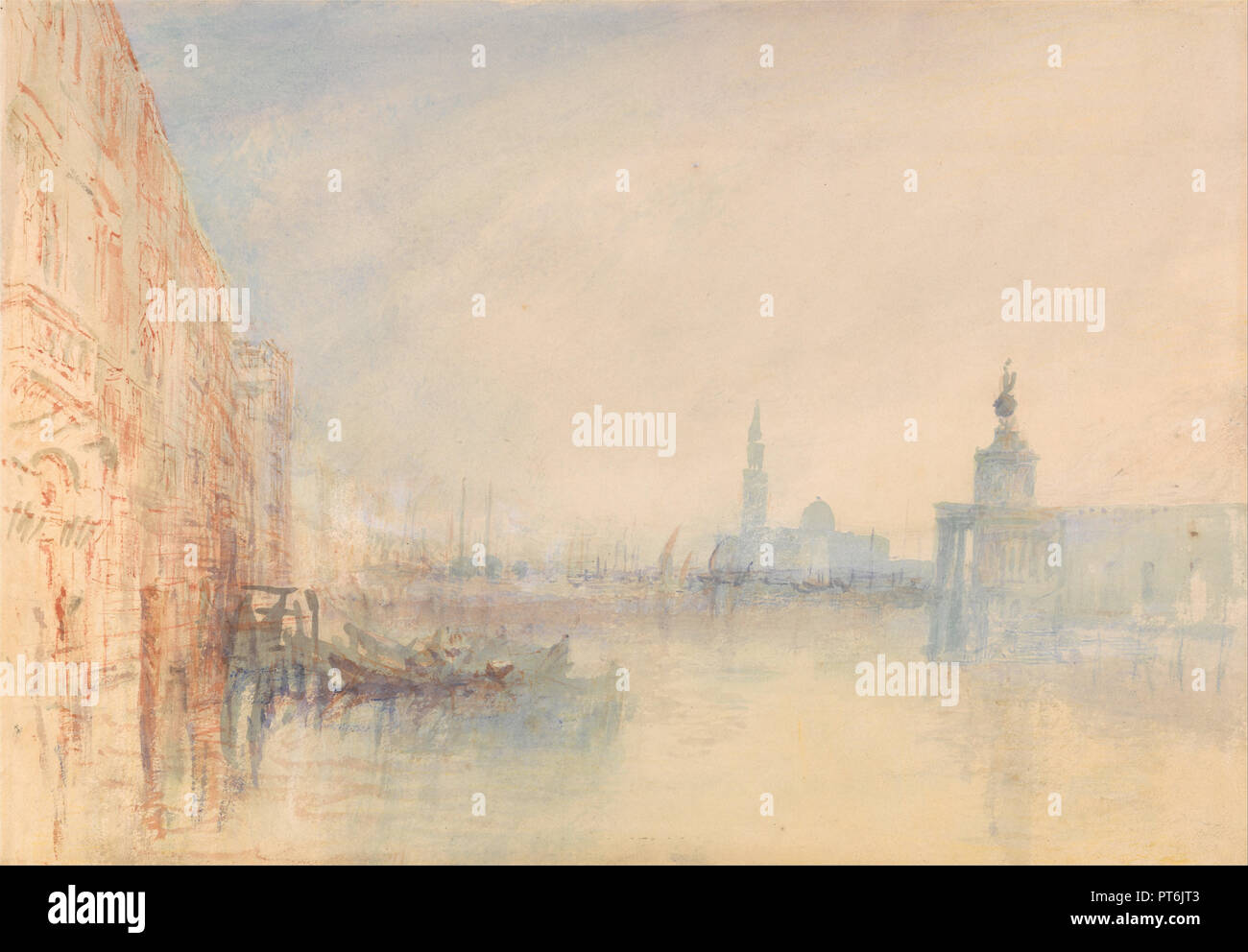 Venise, l'embouchure du Grand Canal. Date/Période : Ca. 1840. La peinture. L'aquarelle. Hauteur : 222 mm (8,74 in) ; Largeur : 318 mm (12.51 in). Auteur : J. M. W. Turner. Banque D'Images