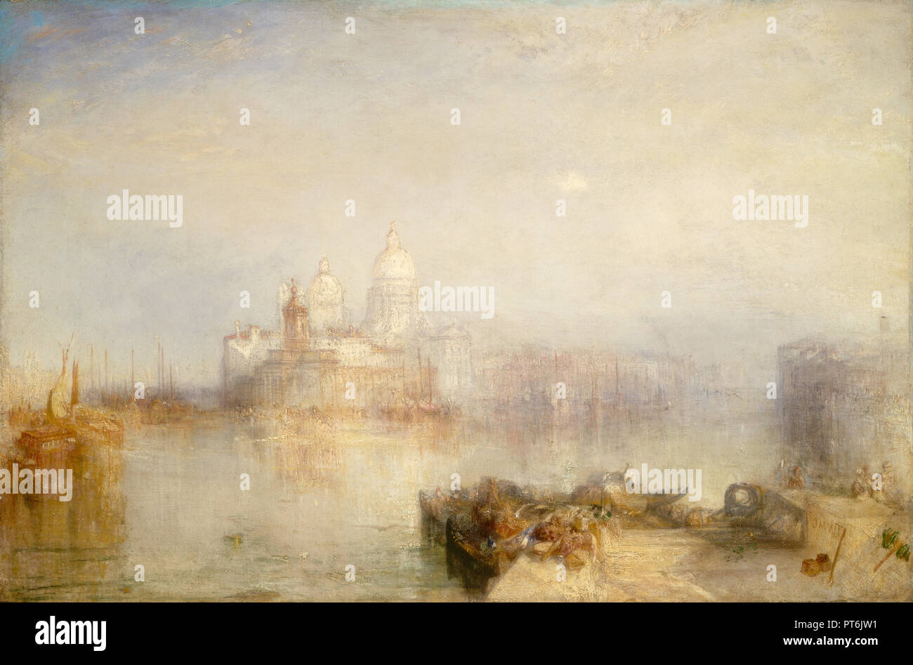 La Dogana et Santa Maria della Salute, Venise. En date du : 1843. Dimensions : hors tout : 62 x 93 cm (24 7/16 x 36 5/8 in.) Encadré : 86 x 116,5 cm (33 7/8 x 45 7/8 in.). Médium : Huile sur toile. Musée : National Gallery of Art, Washington DC. Auteur : Turner, Joseph Mallord William. William Turner. J. M. W. Turner. Banque D'Images