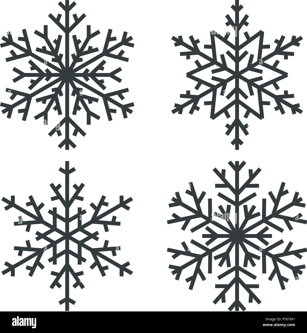 Des flocons de neige. Éléments de conception d'hiver noir Illustration de Vecteur