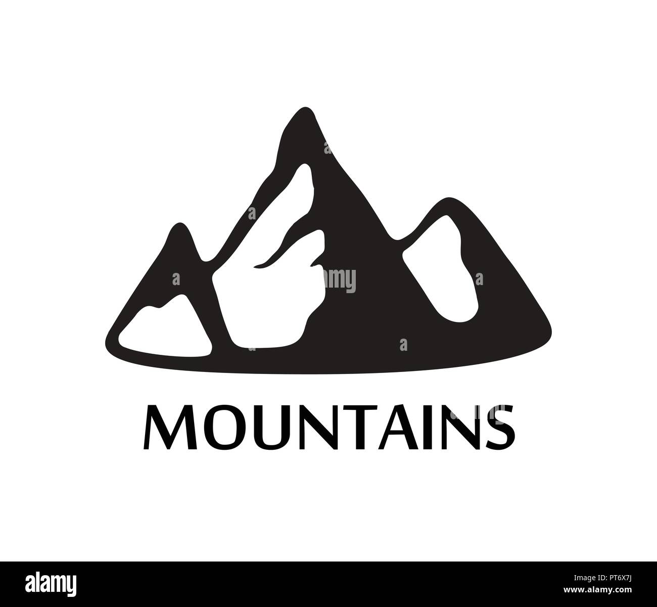 Logo Noir De Montagne Isolé Sur Fond Blanc Vecteurs Et