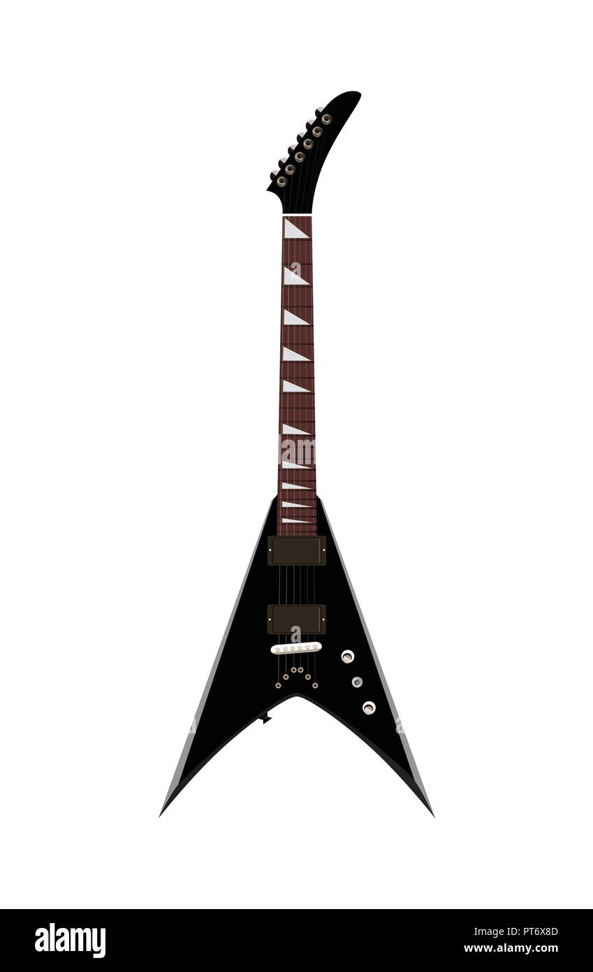 Black guitare électrique Illustration de Vecteur
