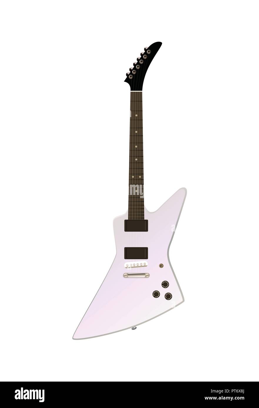 Guitare électrique moderne blanc Illustration de Vecteur