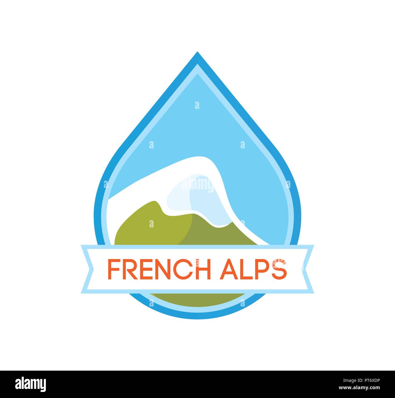 Logo avec Illustration de la montagne alpine Illustration de Vecteur