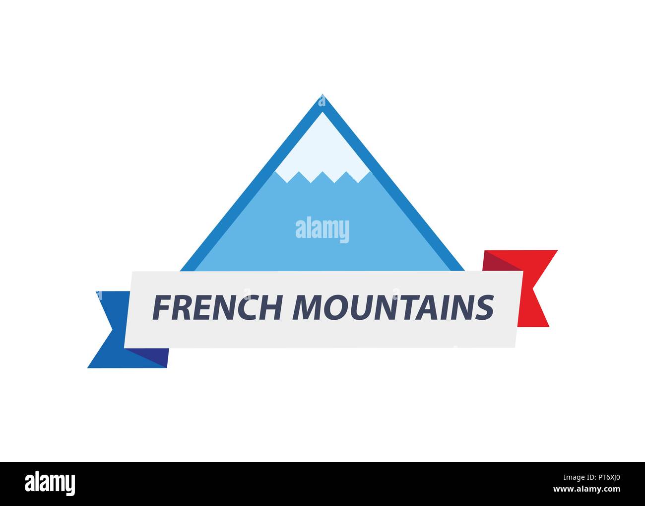 Logo avec Illustration de la montagne alpine Illustration de Vecteur