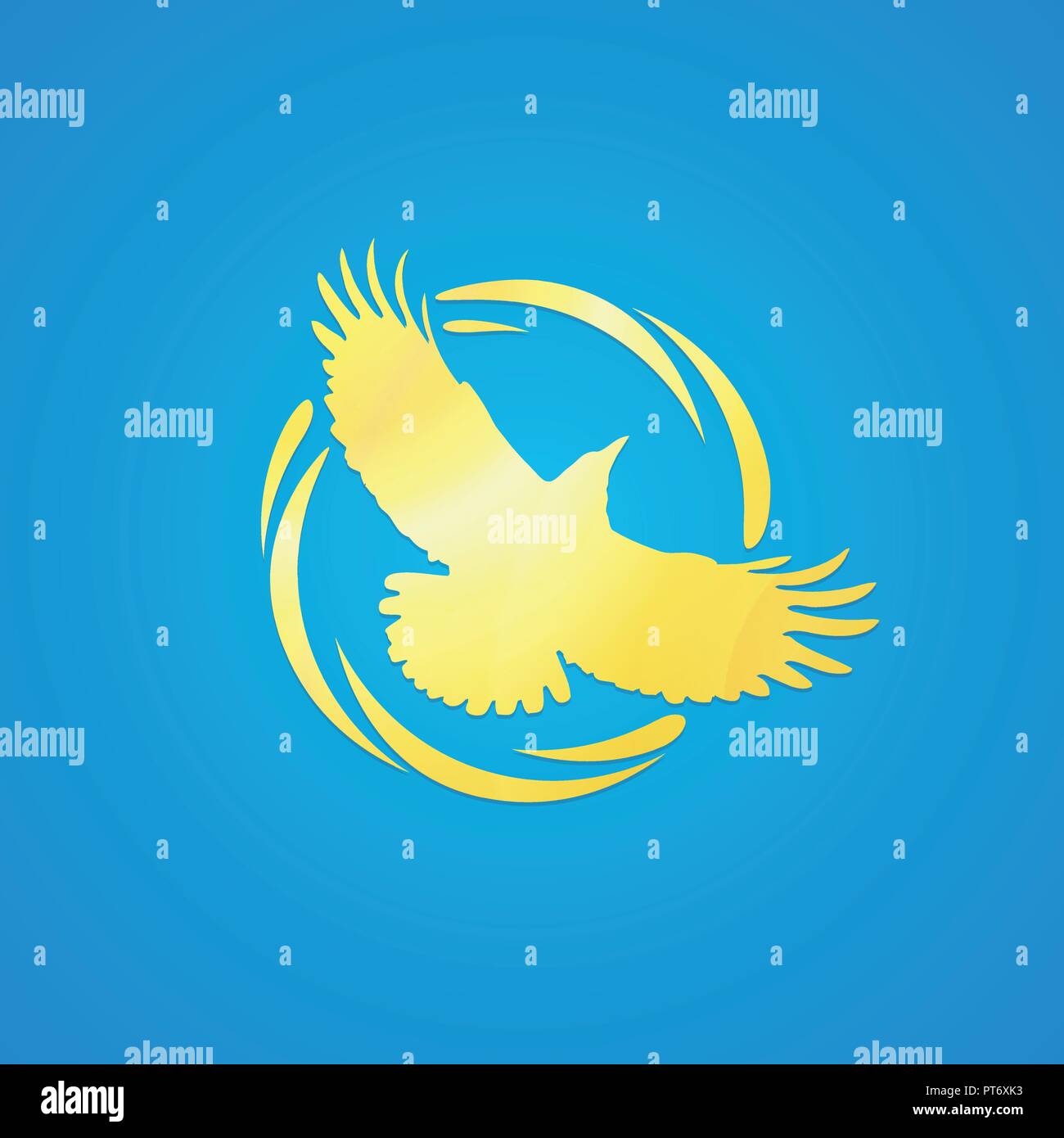 Logo de Crow dans la couleur d'Or Illustration de Vecteur