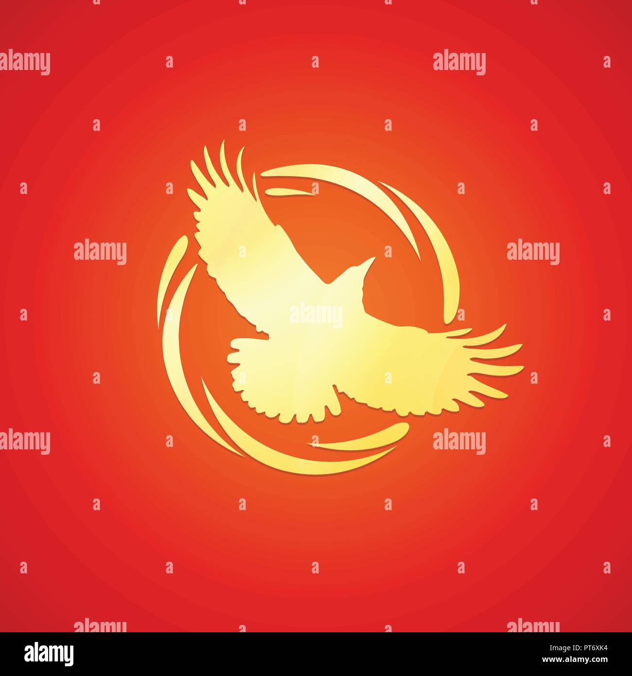 Logo de Crow dans la couleur d'Or Illustration de Vecteur