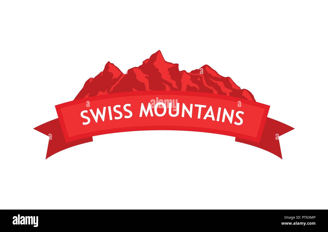 Logo de Montagnes Suisses Illustration de Vecteur