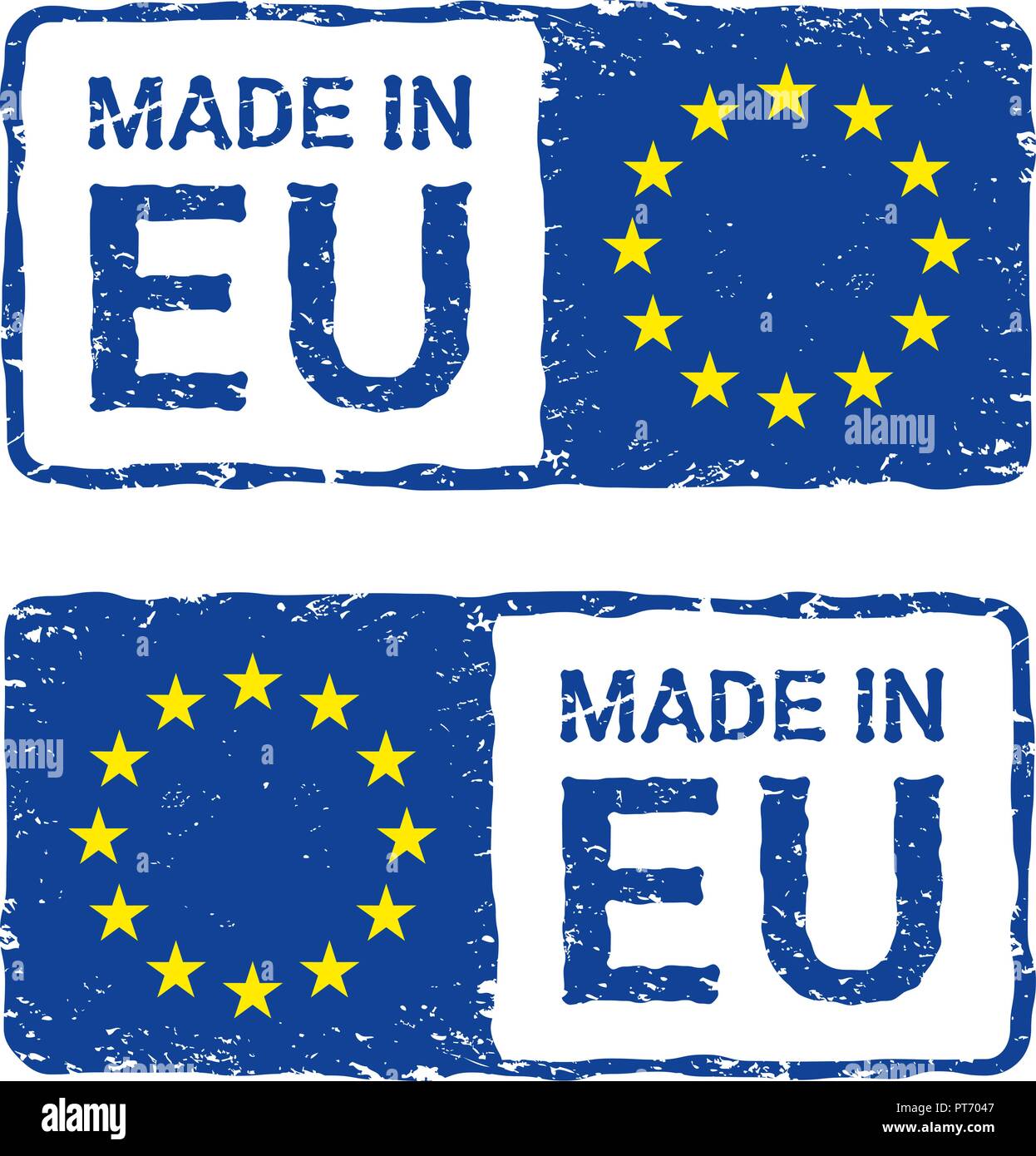 Réalisés dans l'Union européenne, vecteur de l'UE lettre stamp. Illustration de Vecteur