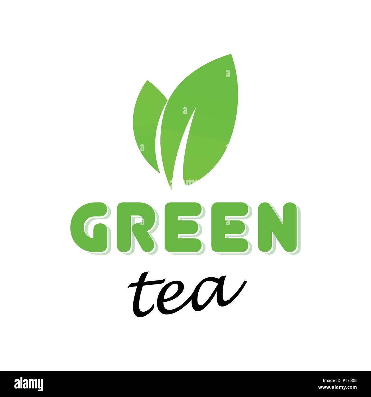 Thé vert avec logo Illustration de Vecteur