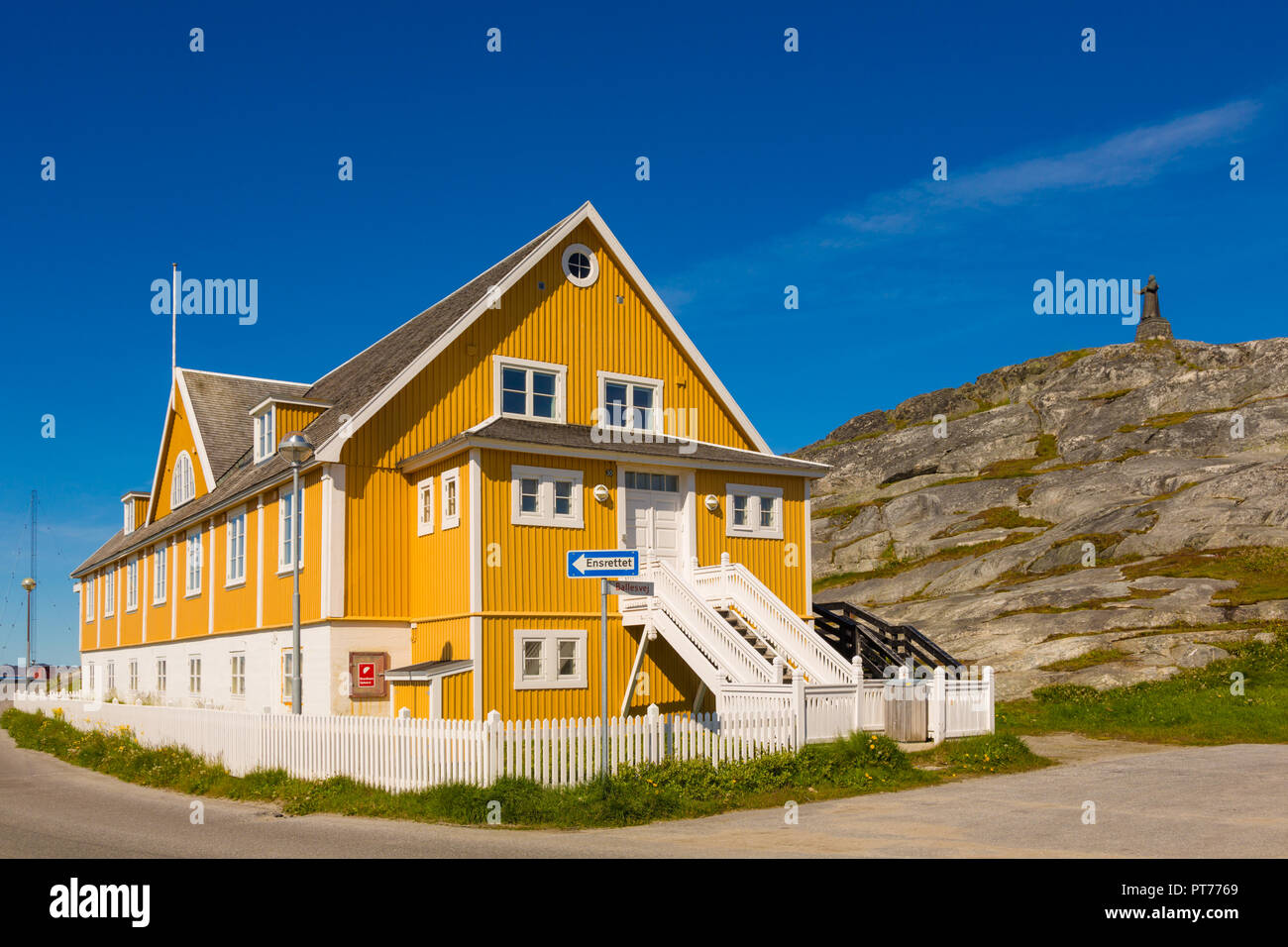 Front de mer immeuble, Nuuk, Groenland Banque D'Images