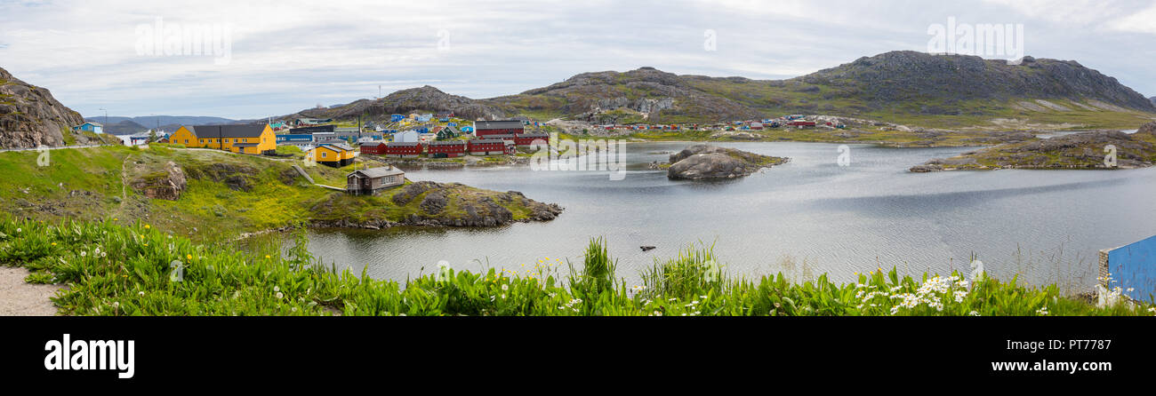 Le lac à Qaqortoq, Groenland Banque D'Images