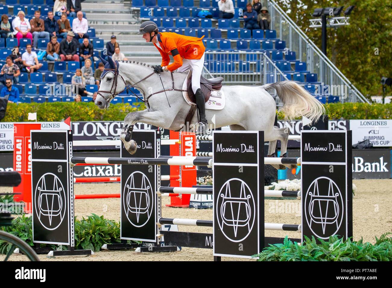 Barcelone, Espagne. 7 octobre 2018. Gagnant. Frank Schuttert. NED. Équitation Claus Dieter. Caixa Bank Trophy. Longines Jumping FEI Nations Cup Final. Concours hippique. Barcelone. L'Espagne. Jour 3. 07/10/2018. Banque D'Images