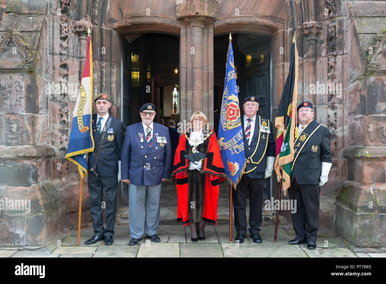 Le Lancashire, Royaume-Uni. Dimanche 07 Octobre 2018 - Un dimanche - Un service d'action de grâces pour le Duc de Lancastre, tenue à l'église paroissiale où les représentants de partis civique de l'ensemble du comté historique de Lancashire étaient présents Crédit : John Hopkins/Alamy Live News Banque D'Images