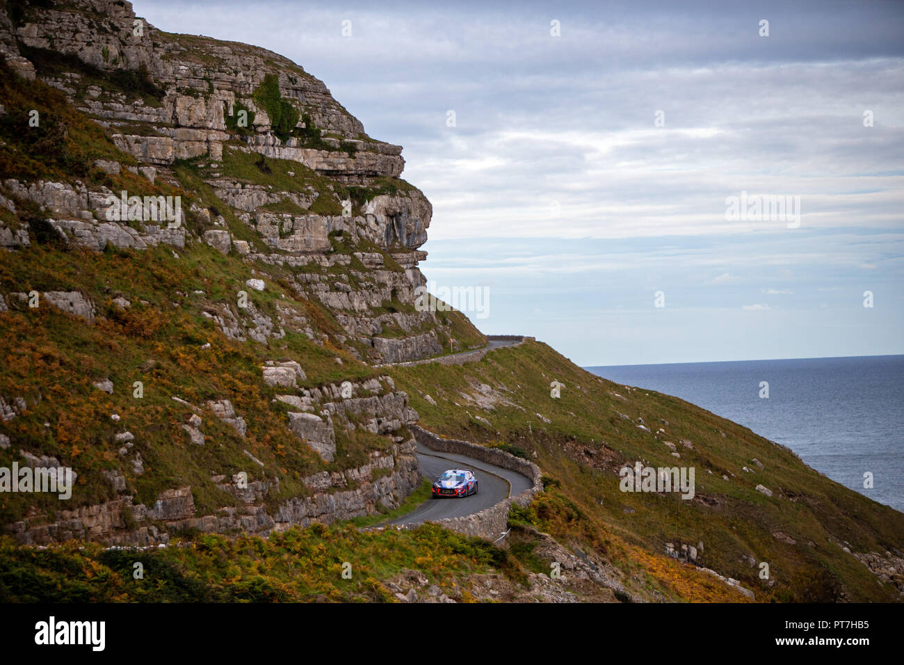 Llandudno, Royaume-Uni. 7 Oct, 2018. Dayinsure WRC Wales Rally GB, jour 4 ; Hyundai Mobis Shell pilote WRC Thierry Neuville et Nicolas Gilsoul co-pilote dans les Hyundai i20 WRC Coupé : Action Crédit Plus Sport/Alamy Live News Banque D'Images