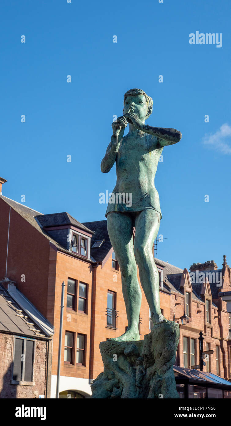 Statue de Peter Pan à Kirriemuir, Ecosse Banque D'Images