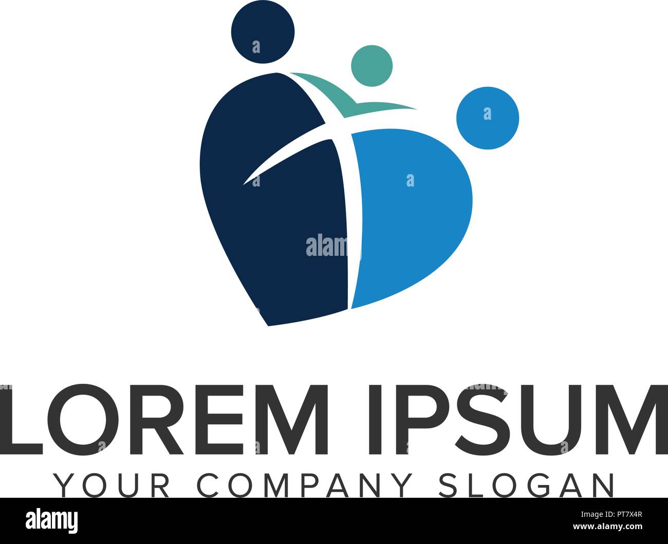 Le Logo de la famille amour modèle concept design Illustration de Vecteur