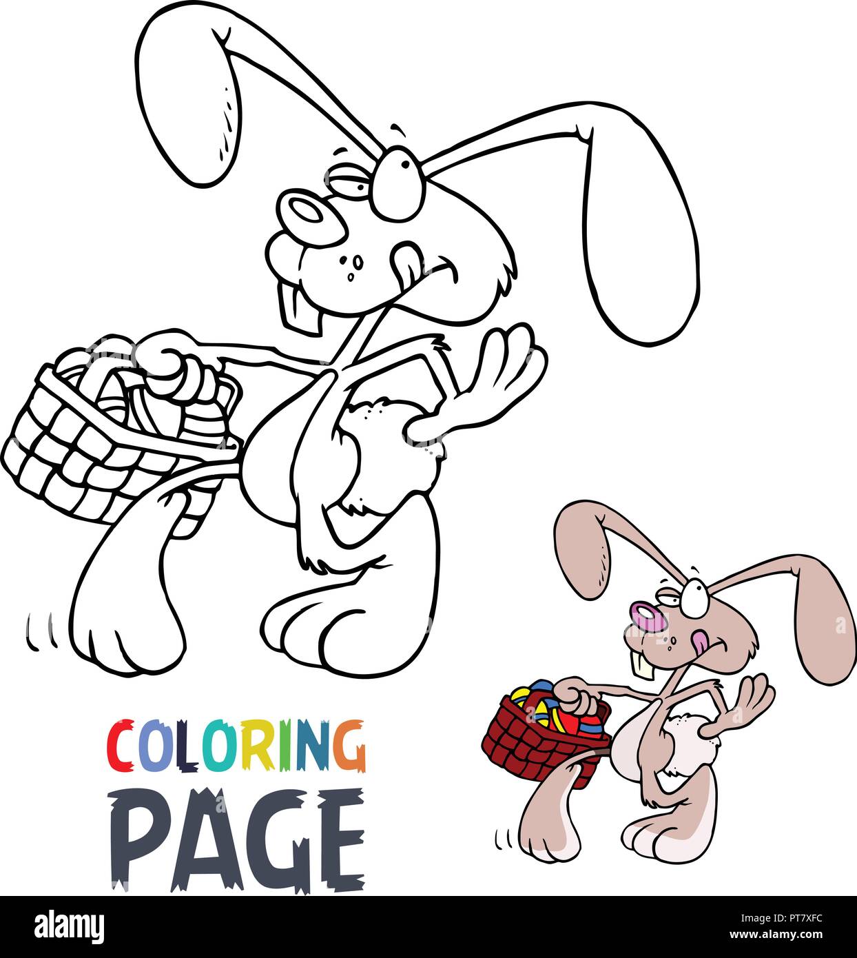 Dessin à colorier de lapin Illustration de Vecteur