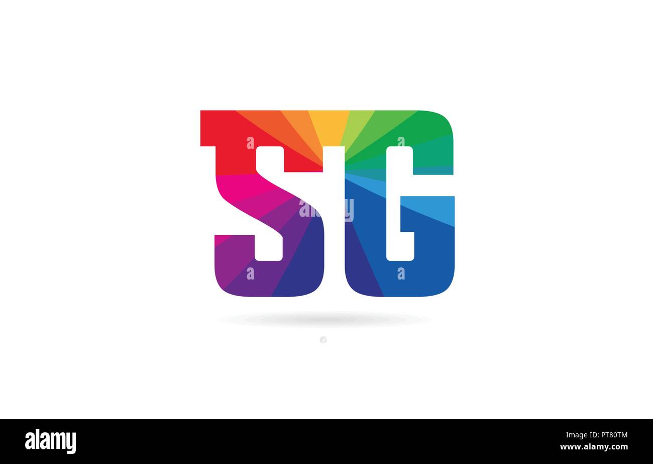 Lettre de l'alphabet sg s g design combinaison logo arc-en-ciel de couleurs appropriées pour une société ou entreprise Illustration de Vecteur