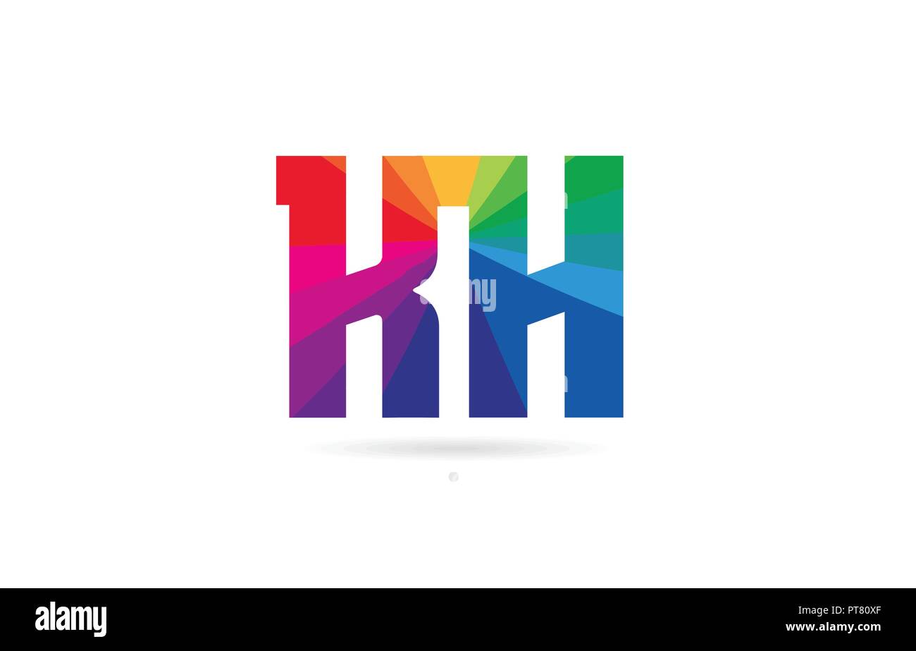 Lettre de l'alphabet kh k h combinaison logo design avec des couleurs arc-en-ciel convient pour une société ou entreprise Illustration de Vecteur