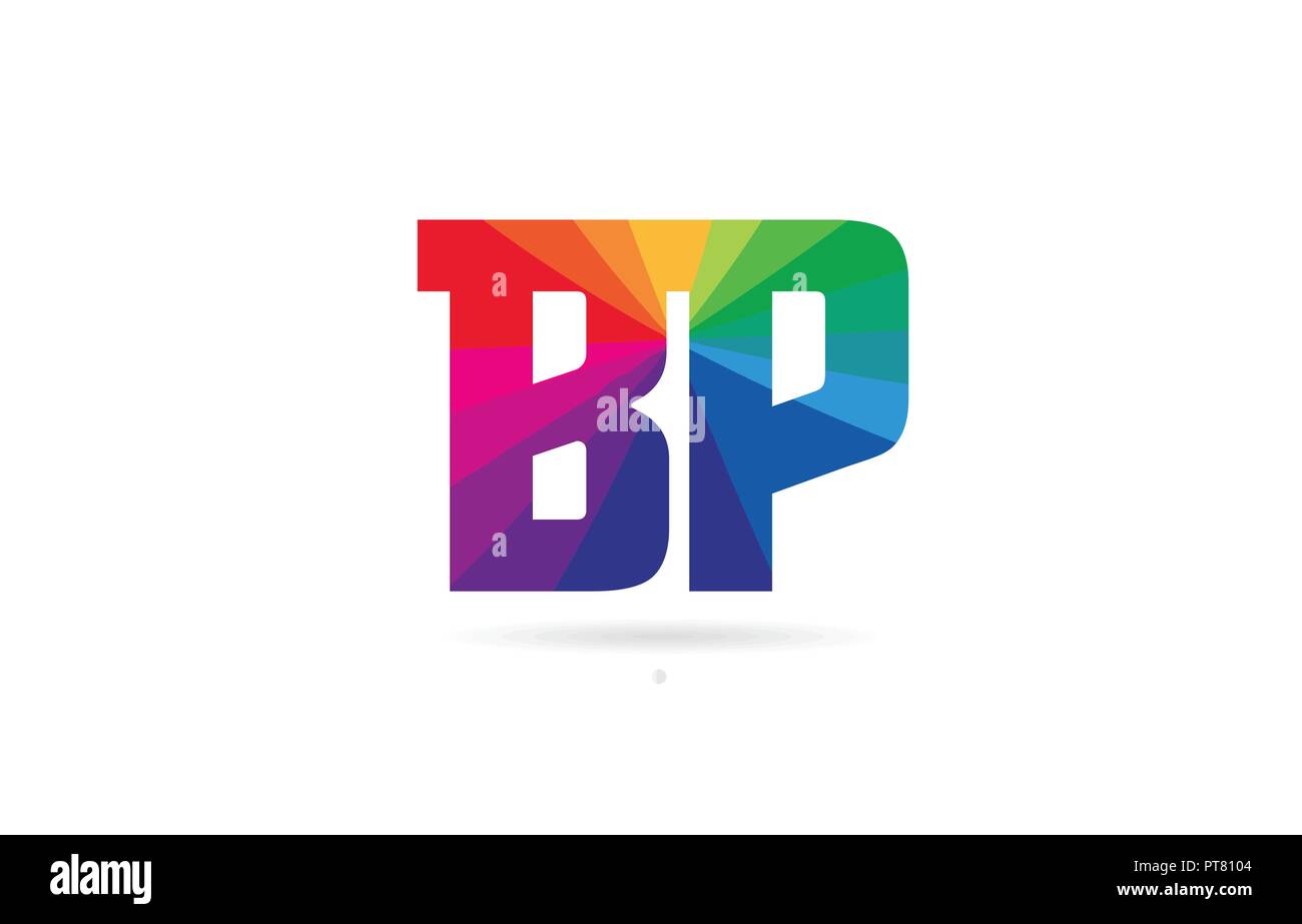Lettre de l'alphabet bp b p combinaison logo design avec des couleurs arc-en-ciel convient pour une société ou entreprise Illustration de Vecteur