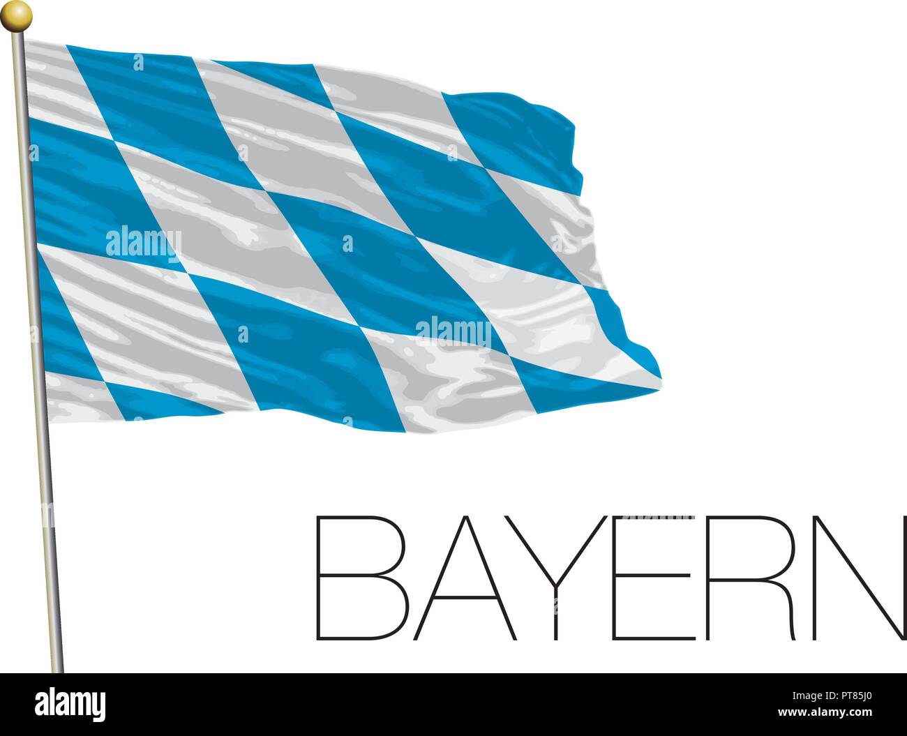 La Bavière, Bayern régional et lander drapeau, Allemagne, vector illustration Illustration de Vecteur