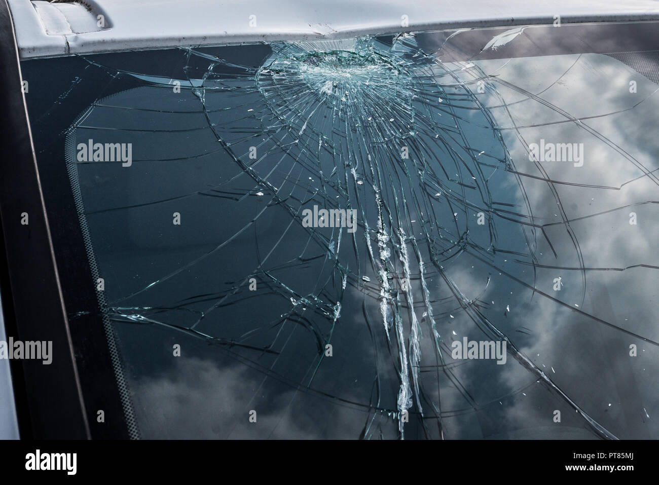 Accident de voiture et location de dommages. Close up Détails Banque D'Images