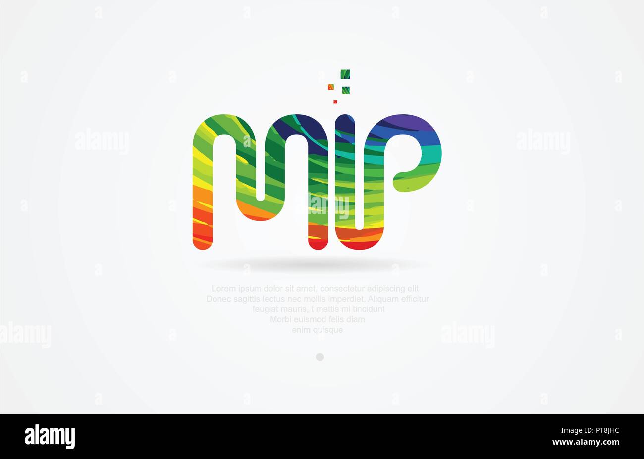 Lettre alphabet mp m p l'icône logo design combinaison avec rainbow color  Image Vectorielle Stock - Alamy