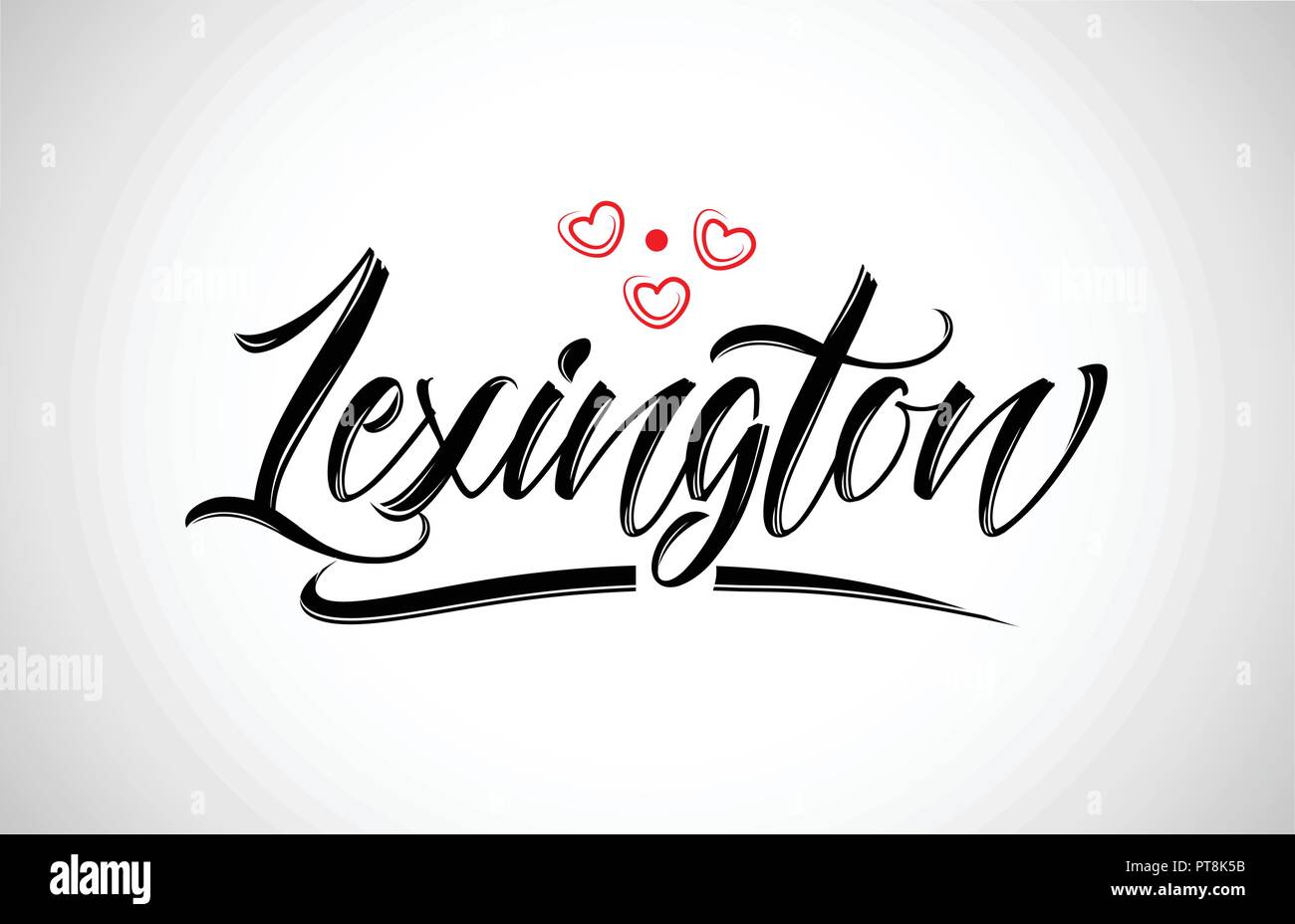 Lexington city texte conception avec coeur rouge design icône typographique approprié pour la promotion touristique Illustration de Vecteur