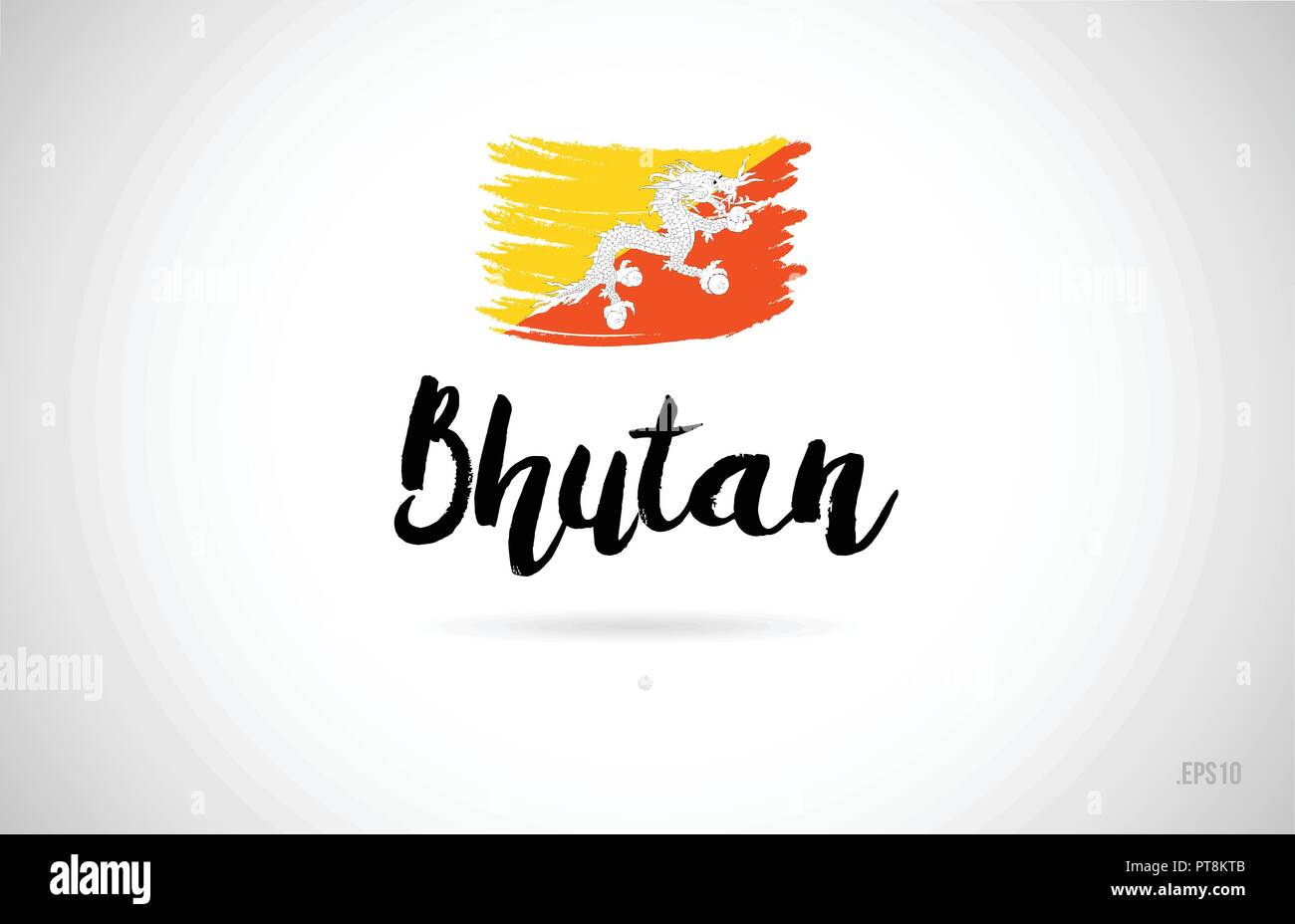 Drapeau du pays Bhoutan concept avec conception grunge adaptés à une icône logo design Illustration de Vecteur
