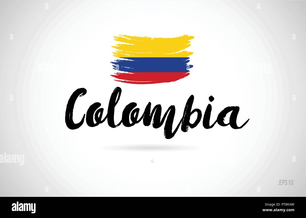 Colombie drapeau du pays avec concept design grunge adaptés à une icône logo design Illustration de Vecteur