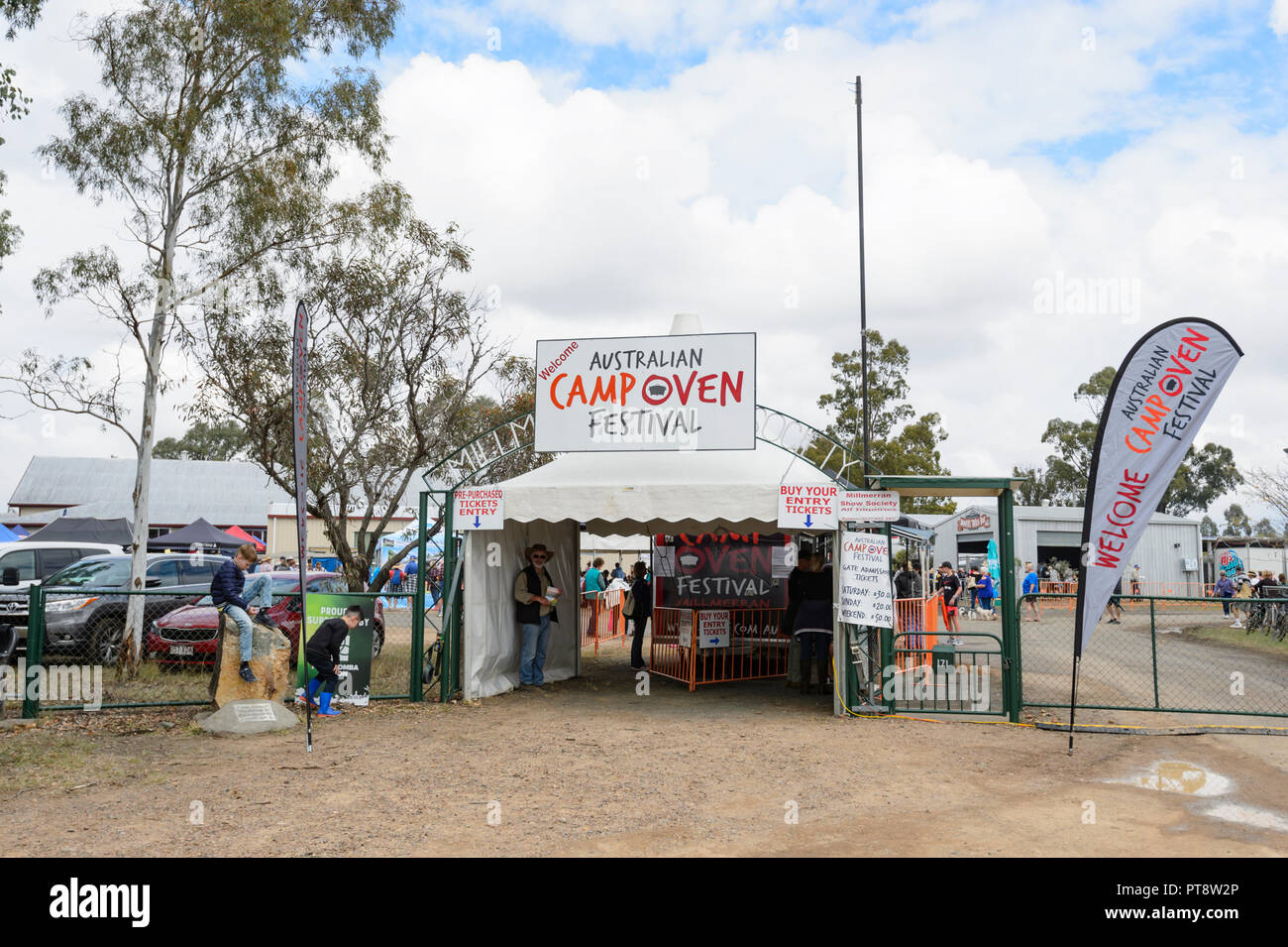 Entrée du Camp de l'Australie, 2018 Festival Four Millmerran, dans le sud du Queensland, Queensland, Australie Banque D'Images