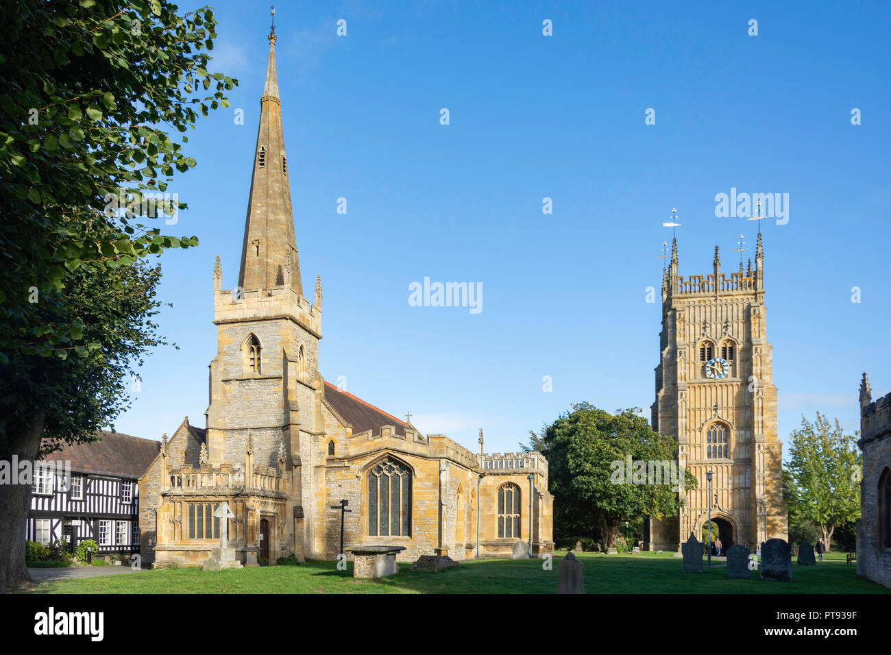Tous les Saints de l'église paroissiale et clocher, Evesham Abbey, Evesham, Worcestershire, Angleterre, Royaume-Uni Banque D'Images