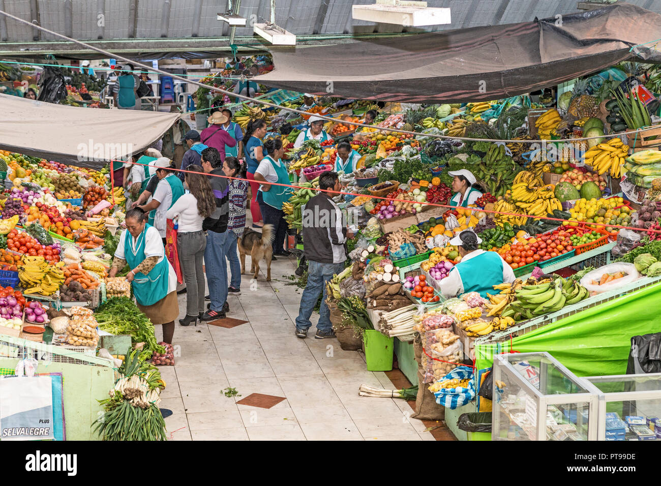 Saint Jean de Sangolqui marché alimentaire, l'Equateur, Banque D'Images