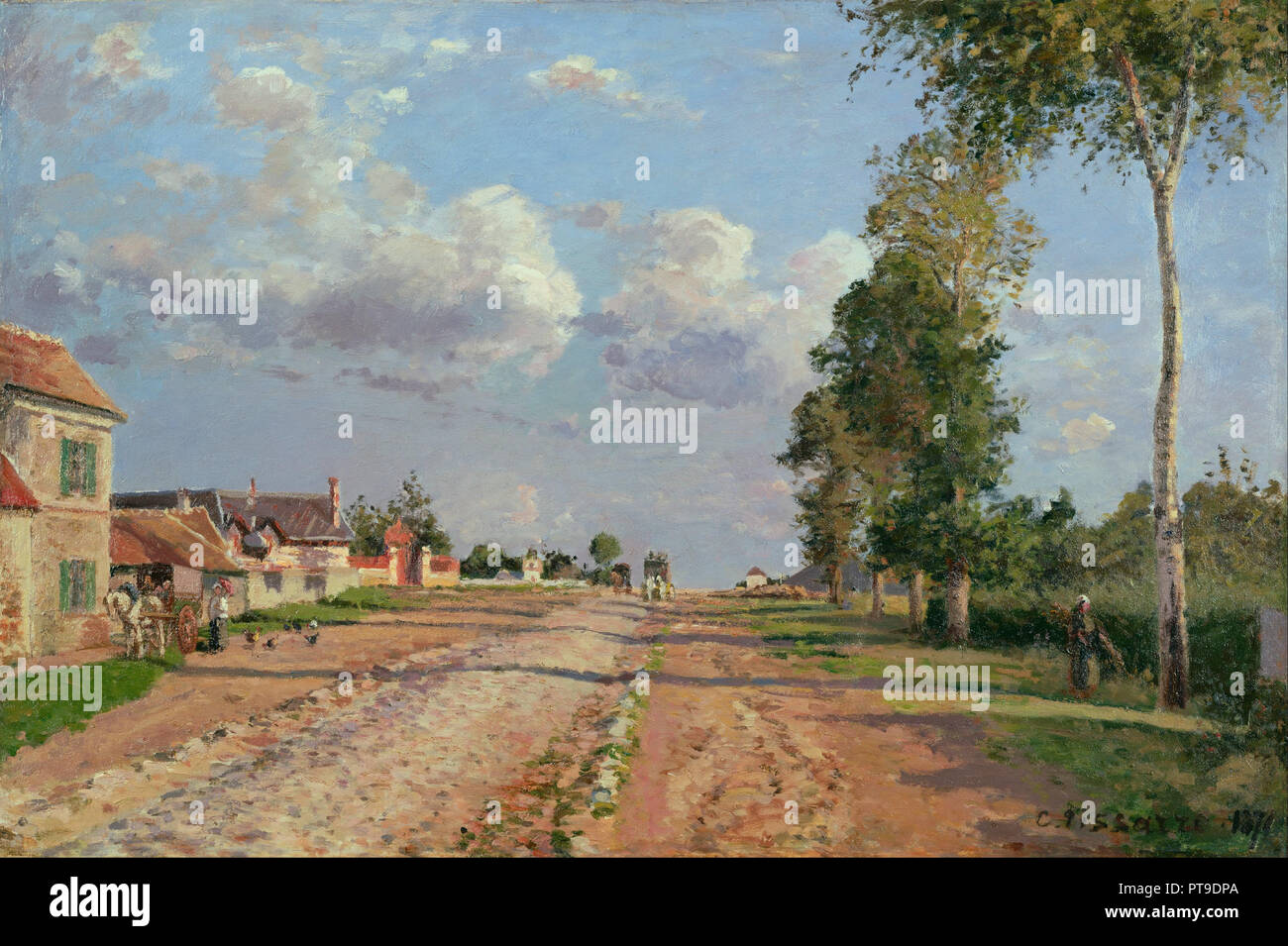 Route de Versailles, Rocquencourt. Date/période : 1871. Paysage. Auteur : Camille Pissarro. PISSARRO, Camille. Banque D'Images