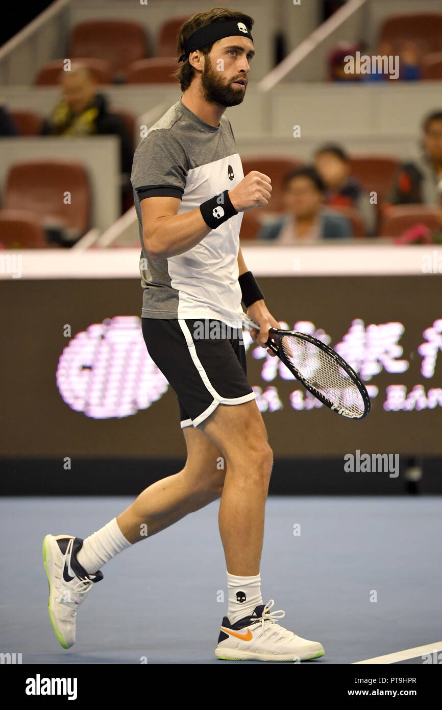 Beijing, Beijing, Chine. 8 octobre, 2018. Beijing, Chine-joueur de tennis professionnel Nikoloz Basilashvili bat Kyle Edmund 2-0 à la demi-finale de l'Open de Chine 2018 à Beijing, Chine, 6 octobre 2018. Crédit : SIPA Asie/ZUMA/Alamy Fil Live News Banque D'Images