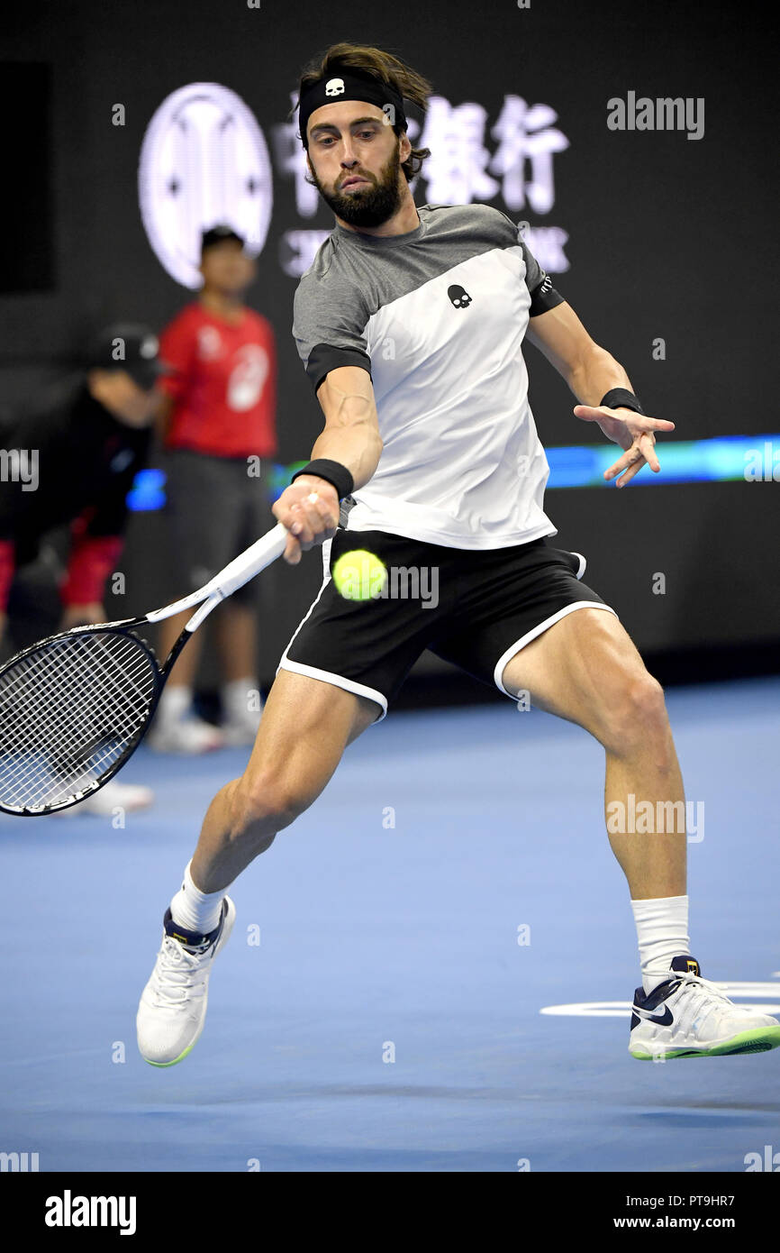 Beijing, Beijing, Chine. 8 octobre, 2018. Beijing, Chine-joueur de tennis professionnel Nikoloz Basilashvili bat Kyle Edmund 2-0 à la demi-finale de l'Open de Chine 2018 à Beijing, Chine, 6 octobre 2018. Crédit : SIPA Asie/ZUMA/Alamy Fil Live News Banque D'Images